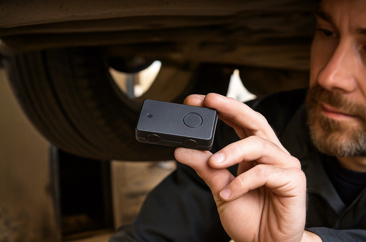Kleiner magnetischer GPS-Tracker im Radkasten